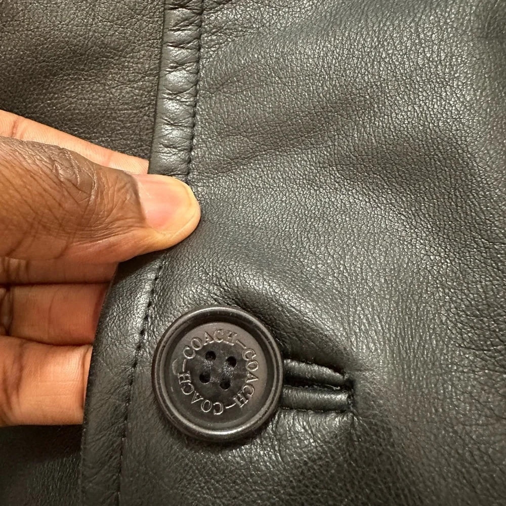 Coach 1941 Men Black Harrison Leather Jacket Size Medium - Picture 9 of 10